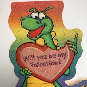 Vintage Valentines Day Hallmark Greeting Card Dudley The Dragon 1995